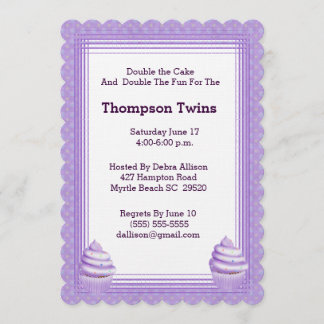 Twin Girls Cupcake zum Geburtstag Einladung