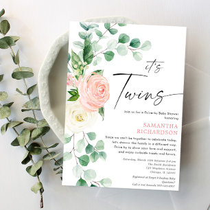 Twin Girls Drive by baby dusche rosa grüne Einladung