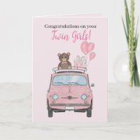 Twin Girls Fiat 500 Glückwünsche