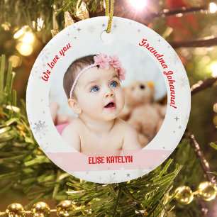 Twin Girls Foto Oma Niedlich First Christmas Baby Keramik Ornament