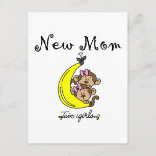 Twin Girls Junge Mutter T - Shirt und Geschenke Postkarte