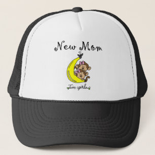 Twin Girls Junge Mutter T - Shirt und Geschenke Truckerkappe