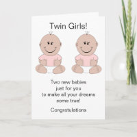 Twin Girls Neue Geborene Babykarte