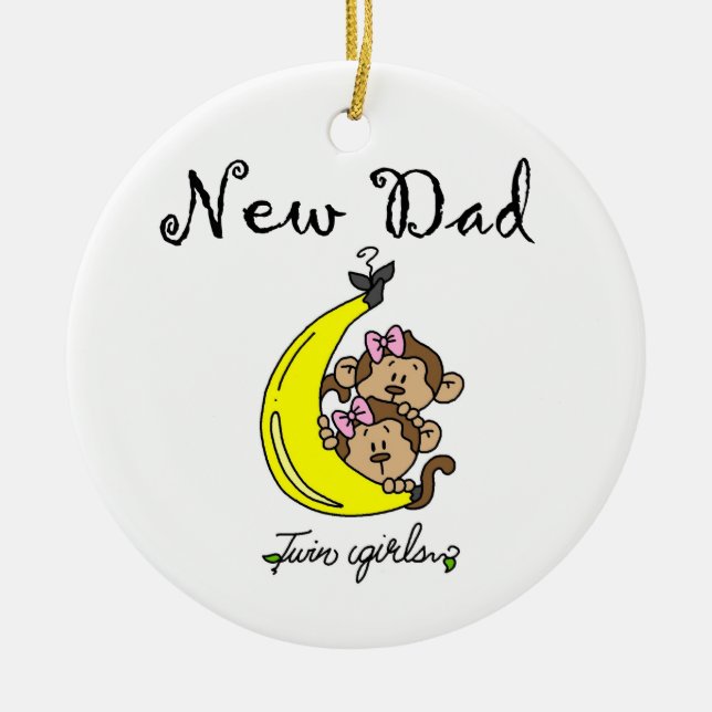 Twin Girls New Dad Geschenke Keramik Ornament (Vorne)