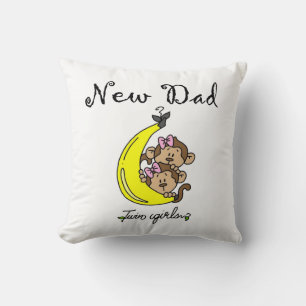 Twin Girls New Dad Geschenke Kissen