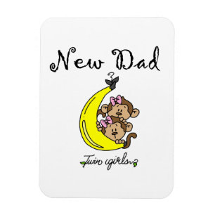 Twin Girls New Dad Geschenke Magnet
