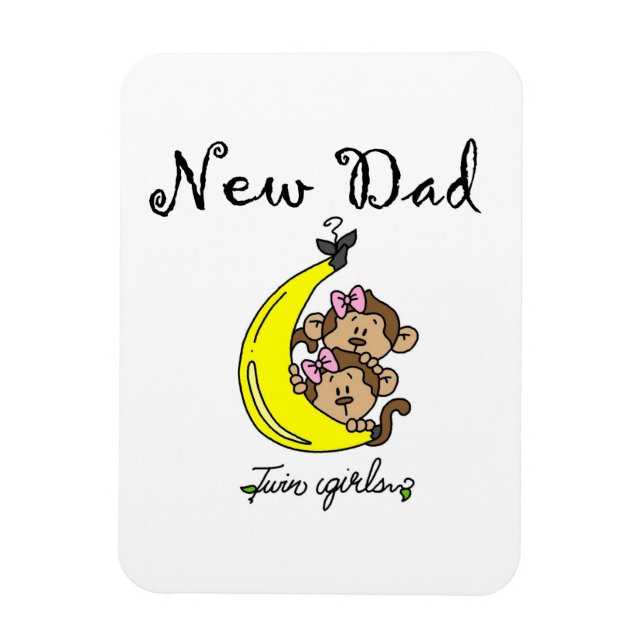 Twin Girls New Dad Geschenke Magnet (Vertikal)