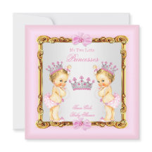 Twin Girls Princess Baby Dusche Gold Pink Blonde