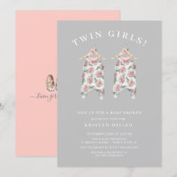 Twin Girls Rose Romper Baby Dusche