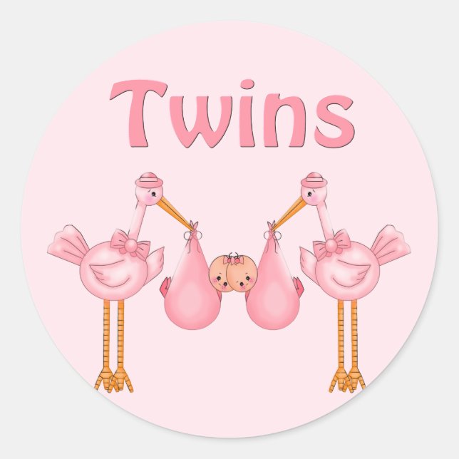 Twin Girls Runder Aufkleber (Vorderseite)