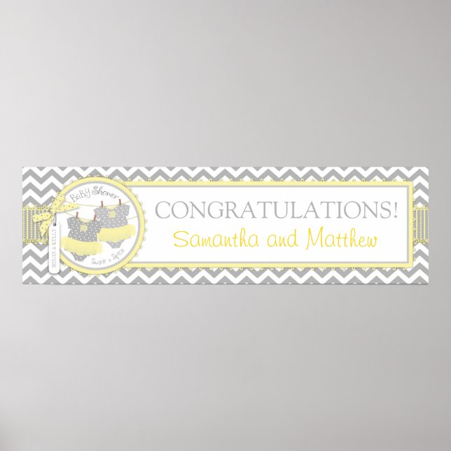 Twin Girls Tutus Zickzack Print Baby Shooting Bann Poster (Vorne)