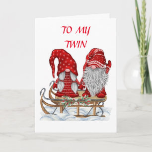 *TWIN GNOMES* FÜR *MEINE TWIN* AM CHRISTMAS URLAUB FEIERTAGSKARTE