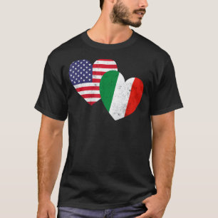 Twin Hearts Italien USA Flaggen enttäuscht für Ita T-Shirt