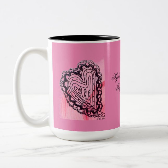 Twin Hearts Romantische Tasse (Links)