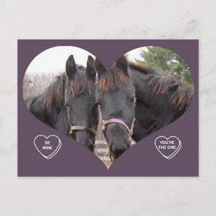 TWIN HORSES VALENTINE FEIERTAGSPOSTKARTE