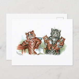 Twin Kittens Cartoon Postkarte