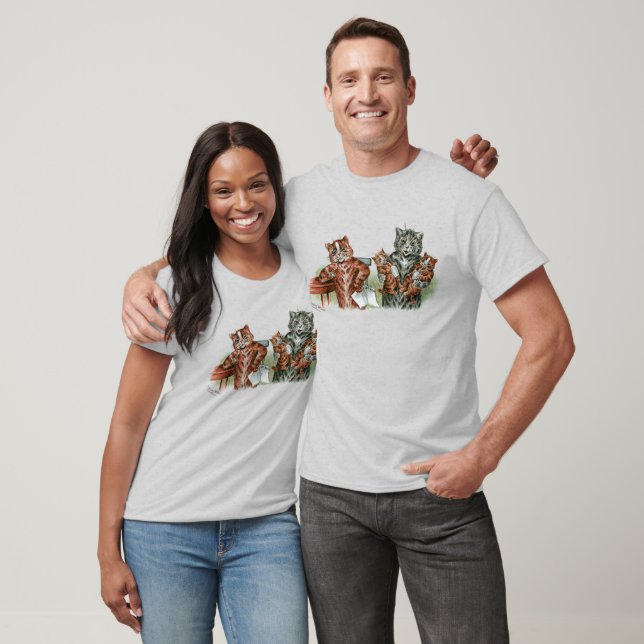 Twin Kittens Cartoon T-Shirt (Unisex)