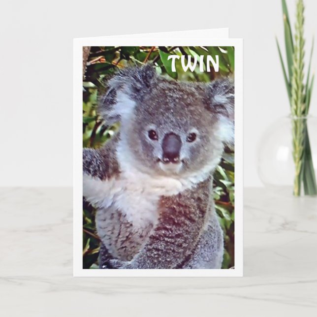 TWIN = "KOALA BIRTHDAY CARD FEIERT IHREN TAG! KARTE (Vorderseite)
