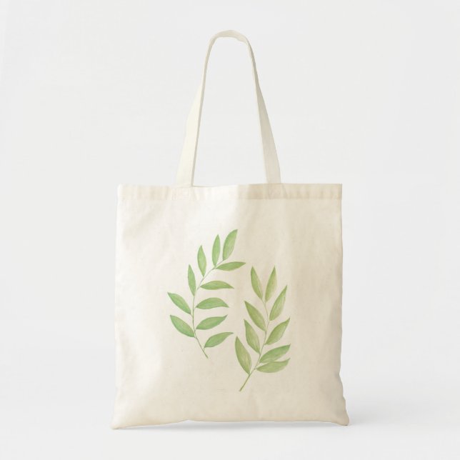 Twin Leaf Branches Tote Bag Tragetasche (Vorne)