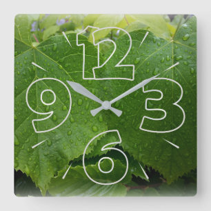 twin leaves quadratische wanduhr
