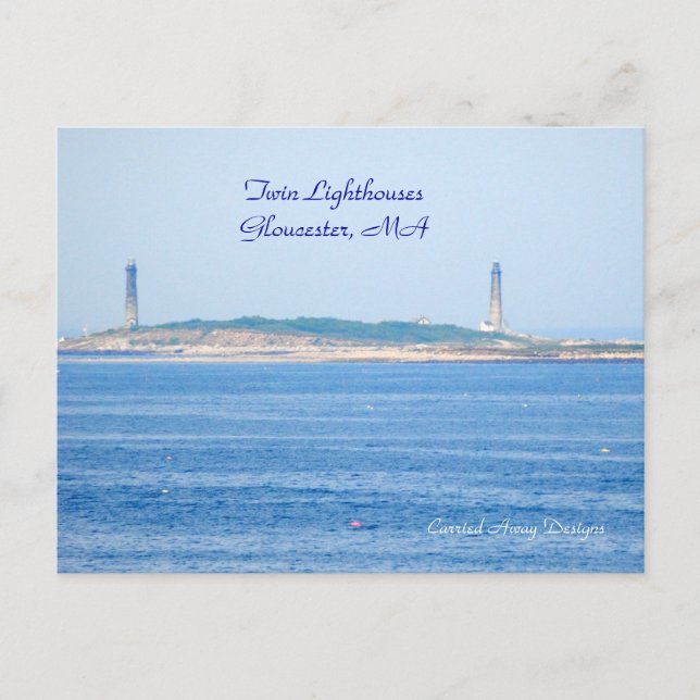 Twin Lighthouse Postcard Postkarte (Vorderseite)