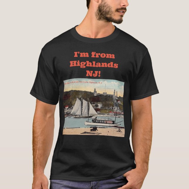 Twin Lights, Highlands, NJ Vintage Postkarte T-Shirt (Vorderseite)