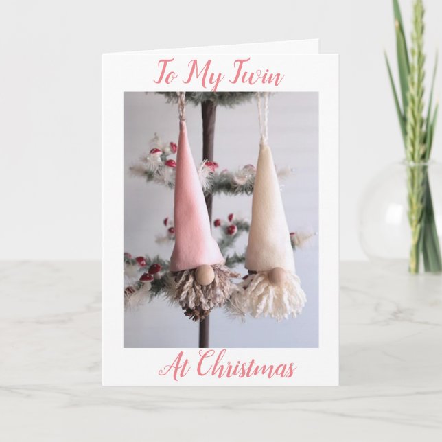 ***TWIN*** MERRY CHRISTMAS SCANDANAVIAN STIL FEIERTAGSKARTE (Vorderseite)