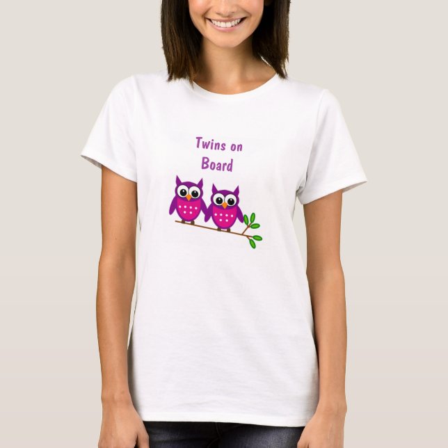 Twin Owls Maternity T - Shirt (Vorderseite)