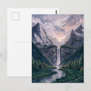 Twin Peak Falls - Friedliche malerische Landschaft Postkarte