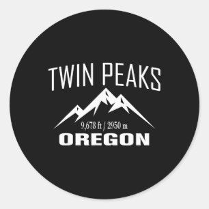 Twin Peaks Oregon Klettergipfel Club Outdoor-Gesch Runder Aufkleber