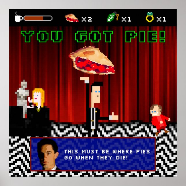 Twin Peaks Retro Video Game Poster - Black Lodge (Vorne)