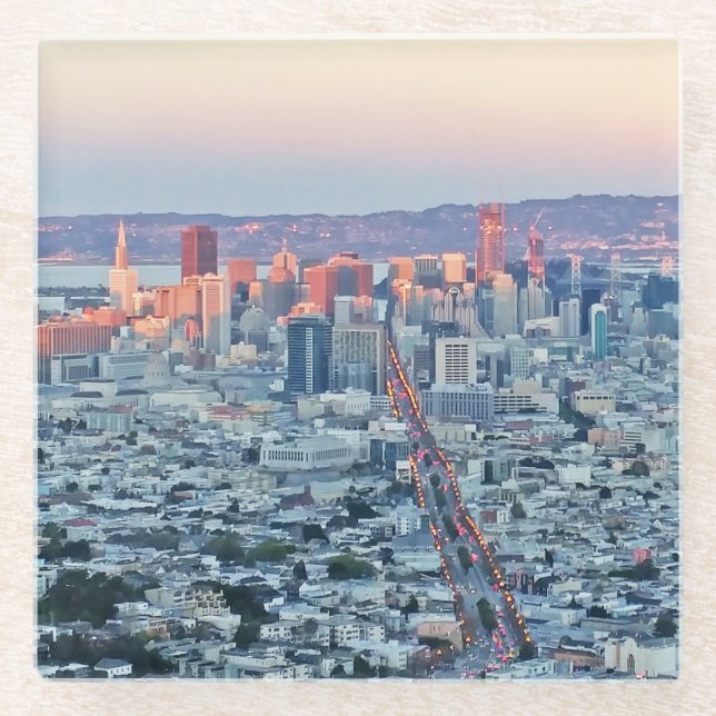 Twin Peaks San Fransisco Glasuntersetzer (Vorderseite)