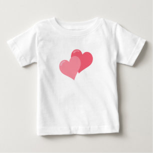 Twin Pink Hearts Baby T-shirt