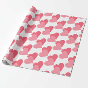 Twin Pink Hearts Geschenkpapier