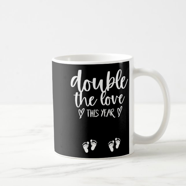 Twin Pregnancy Valentines Day Baby Announcement  Kaffeetasse (Rechts)