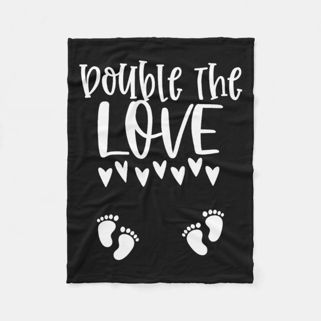 Twin Pregnancy Valentines Day Pregnant Mom Baby An Fleecedecke (Vorderseite)