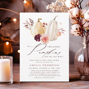 Twin Pumpkins Fall Baby Dusche Einladung