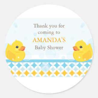 Twin Rubber Duckies Baby Duckies Favor Sticker