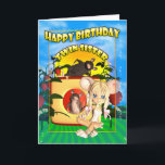 Twin Sister Birthday Card Süsse Pie Maus mit mi Karte<br><div class="desc">Twin Sister Geburtstagskarte Süsse Pie Maus mit Mäusen im Käsehaus</div>