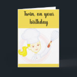 "TWIN SISTER COOKS** GEBURTSTAG WÜNSCHT FÜR SIE KARTE<br><div class="desc">MACHT IHRE ZWEI SCHWESTER GERNE KOCHEN ODER BAKEN UND SIE IST GROSS DARAN? DANN KANN DIESE KARTE "DIE" SEIN,  DIE SIE GEWOLLT HABEN,  IHR FÜR IHREN "GEBURTSTAG" ZU SENDEN</div>