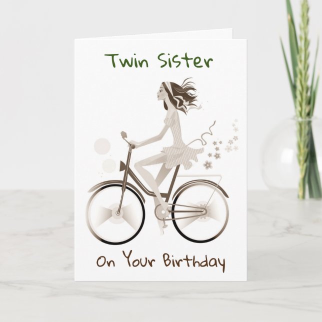 **TWIN SISTER** GENIESSEN SIE IHREN GEBURTSTAG KARTE (Vorderseite)