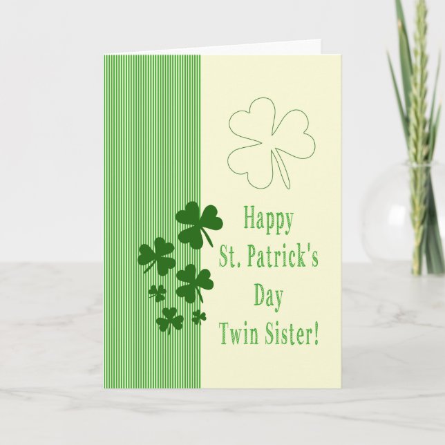 Twin Sister Happy St. Patrick's Day Karte (Vorderseite)