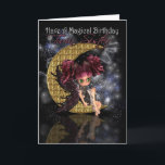 Twin Sister Magical Birthday niedliche kleine Mess Karte<br><div class="desc">Twin Sister Magical Birthday niedliche Mond Fee am Mondschein</div>