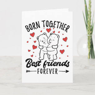 Twin Sister Twins Geschenk Karte