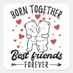 Twin Sister Twins Quadratischer Aufkleber