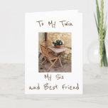 ****TWIN*** SISTER UND BESTER FREUND FREUEN SICH A KARTE<br><div class="desc">FREUEN SIE SICH AUF MEINEN GEBURTSTAG ****TWIN****,  SISTER UND BESTE FREUNDE! KOMMEN WIEDER UND KARO AUS MEINEM URLAUB UND "FUN" ZWEI KARTEN UND DANKE IHNEN SEHR VIEL!!!!</div>