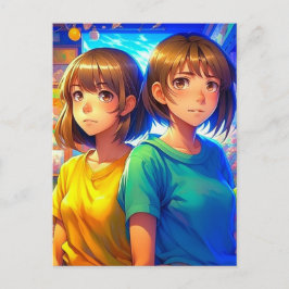 Twin Sisters | Anime Girls Postkarte