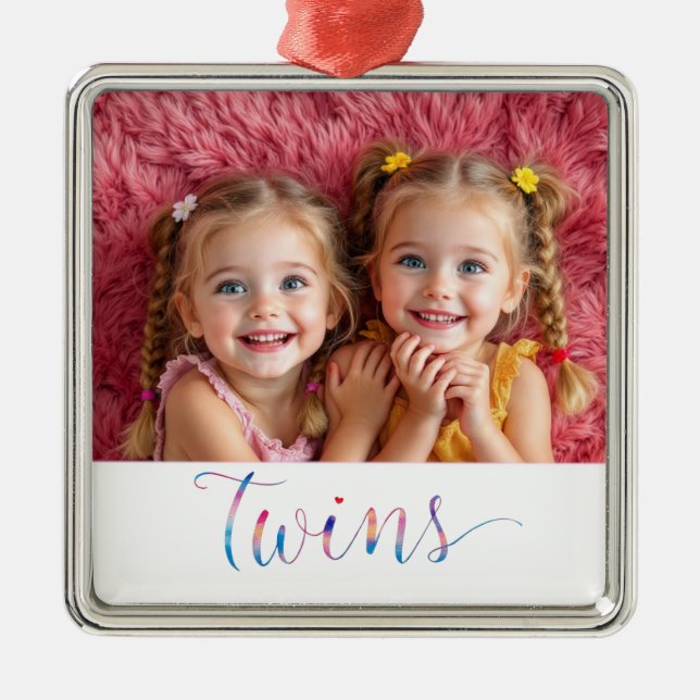 Twin Sisters Foto Ornament (Vorne)
