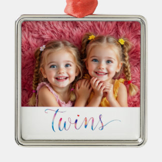 Twin Sisters Foto Ornament Aus Metall