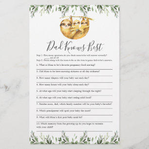 Twin Sloths Baby Shower Vater kennt das beste Spie